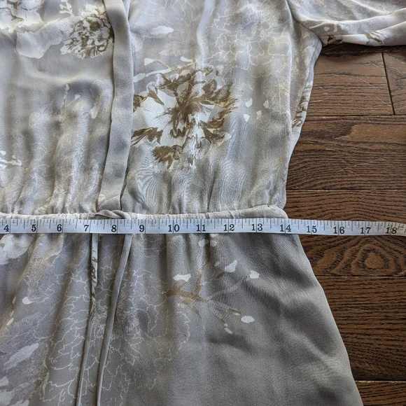 Aritzia Babaton Bennett Floral Gray100% Silk Mini Dress Womens Size S Luxury - Picture 10 of 13